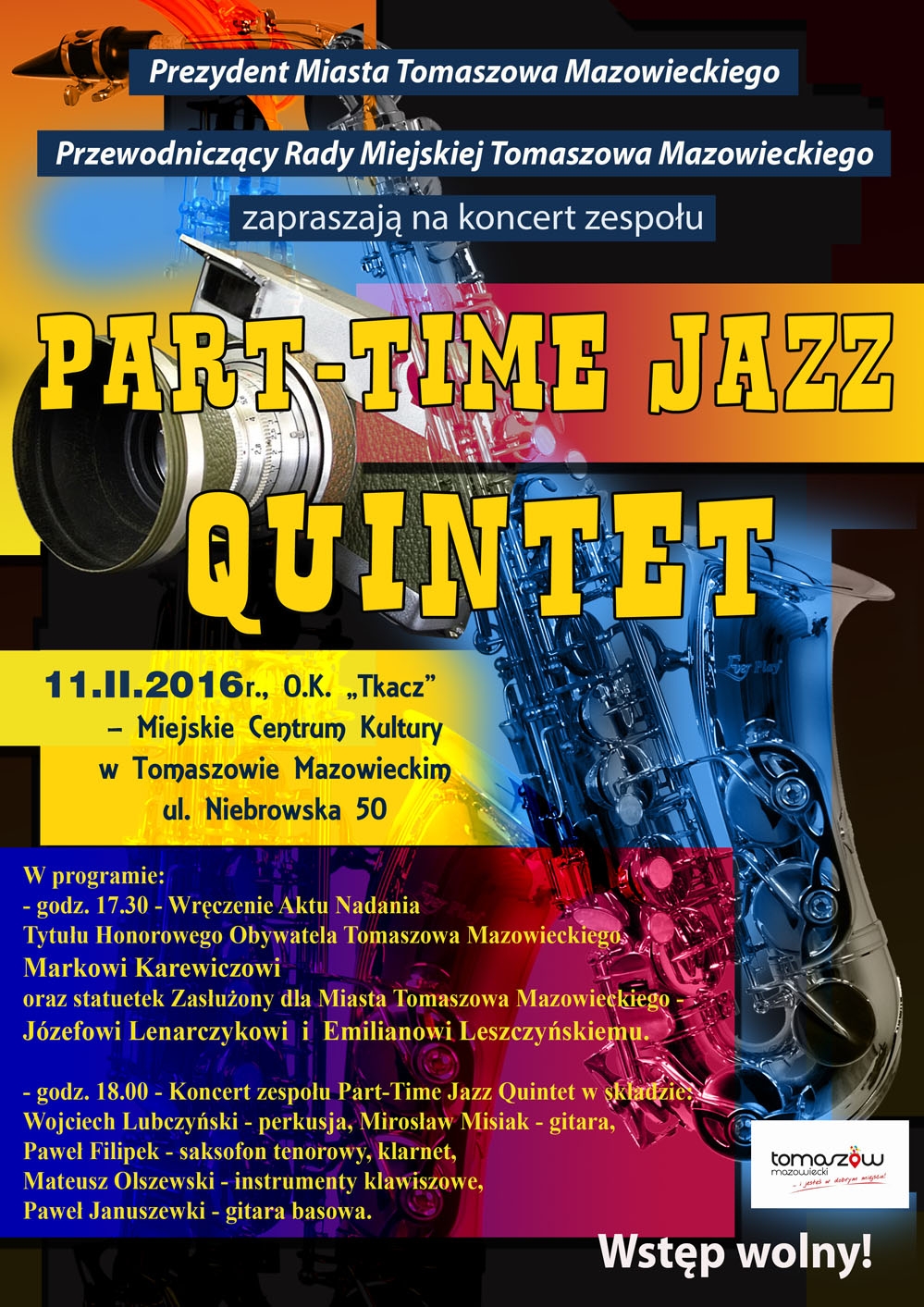 Plakat koncertu Part-Time Jazz Quintet
