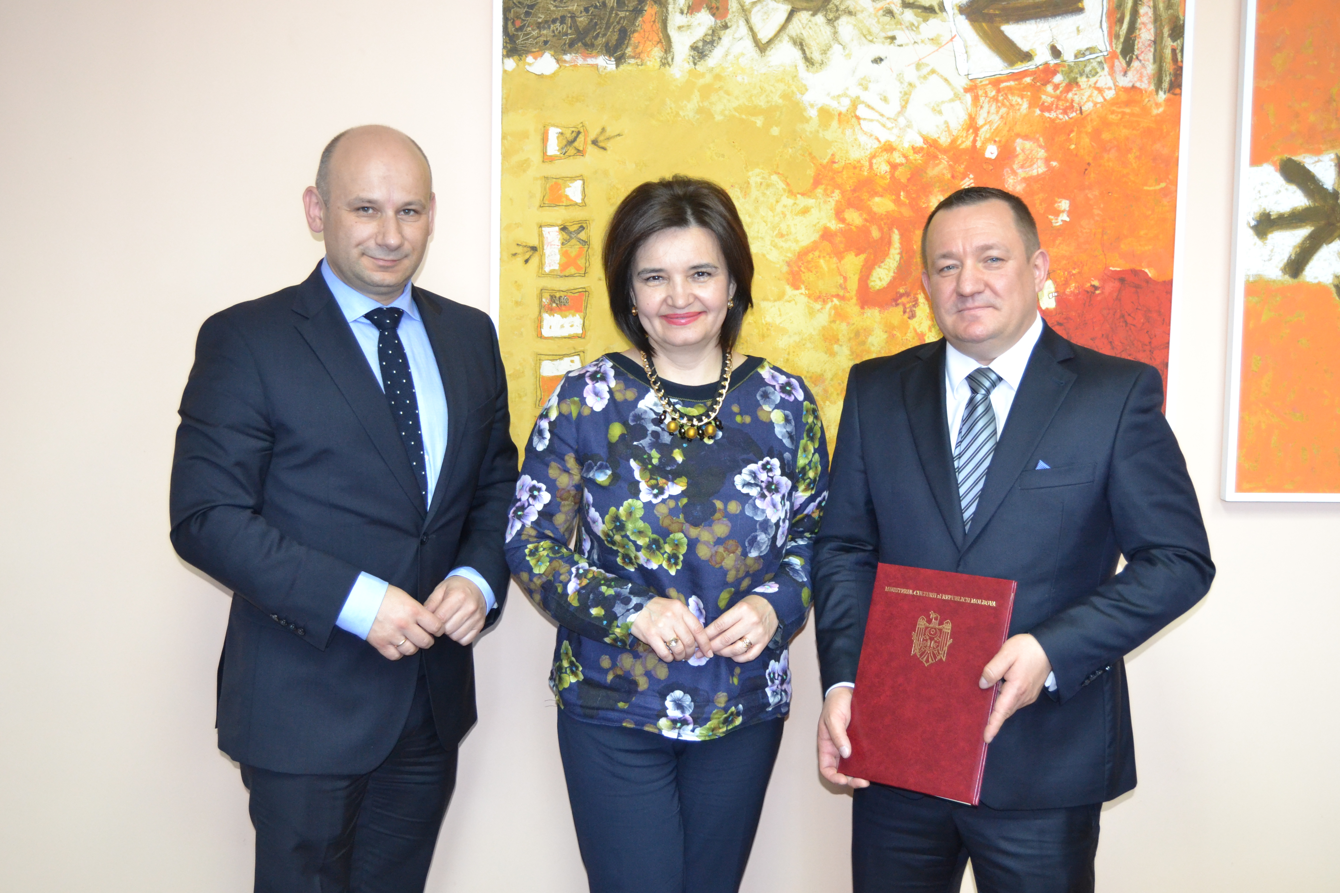 Prezydent Marcin Witko podczas spotkania z Minister Kultury Mołdawii 