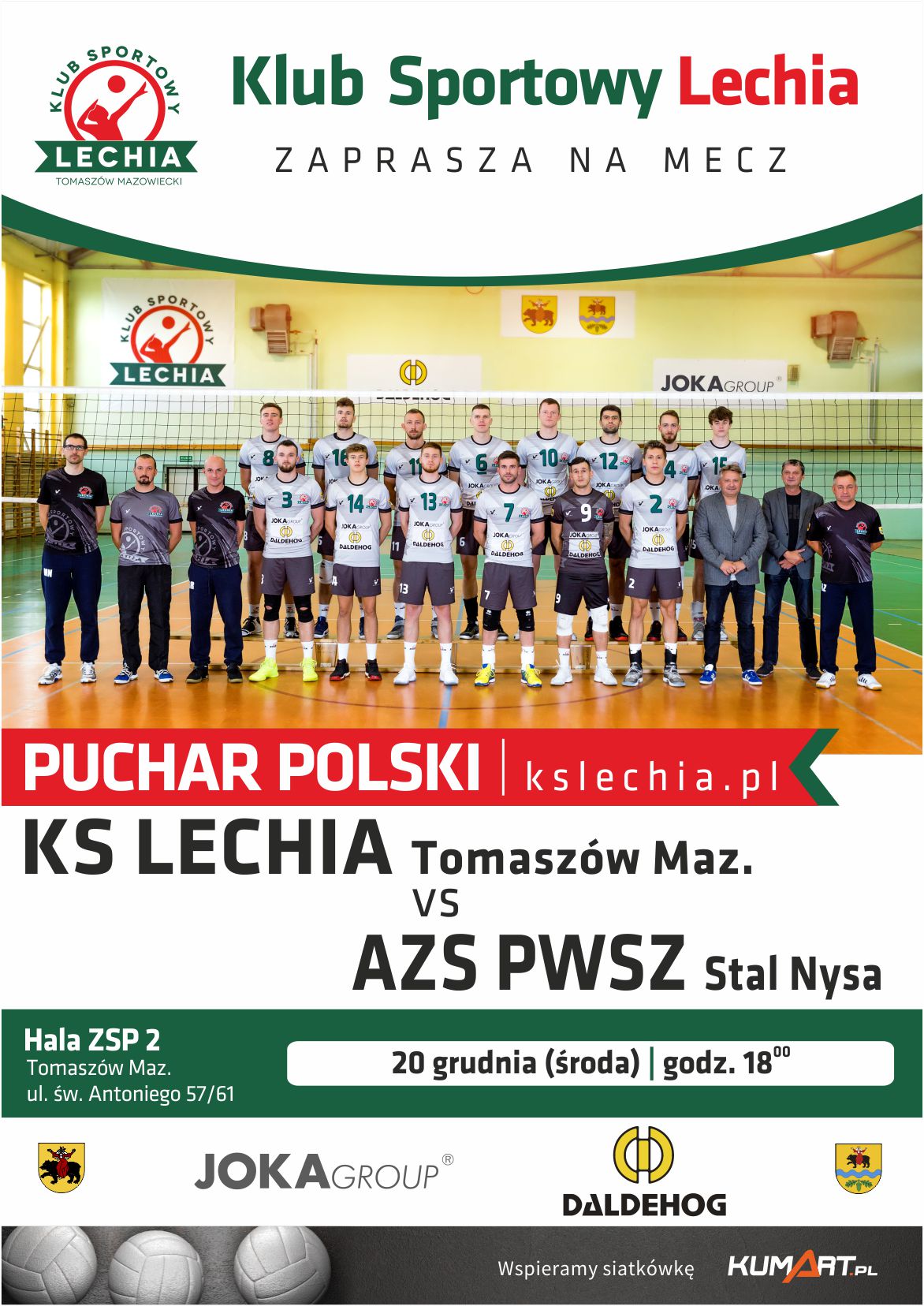 Plakat meczu KS Lechia vs AZS PWSZ