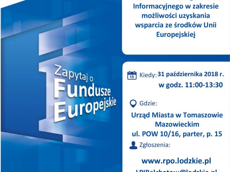 Mobilny Punkt Informacyjny Funduszy Europejskich w Tomaszowie