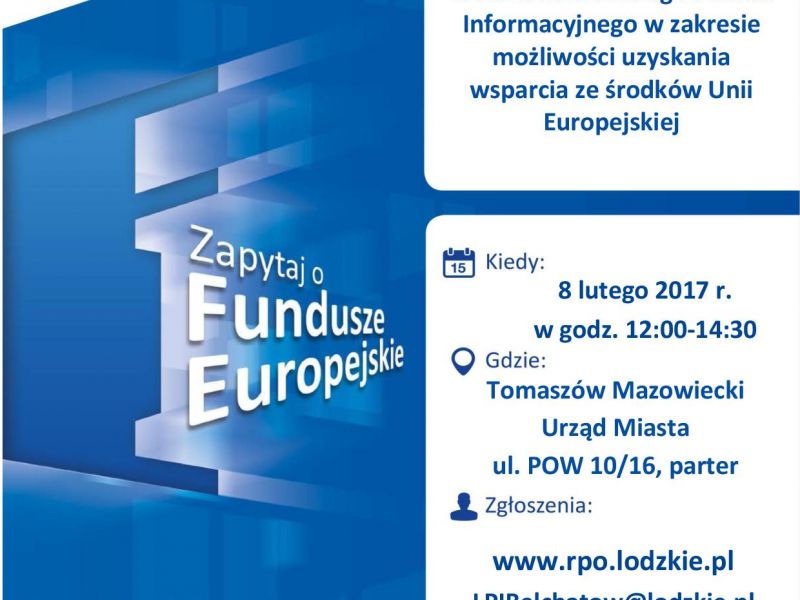 Mobilny Punkt Informacji o Funduszach Europejskich w Tomaszowie