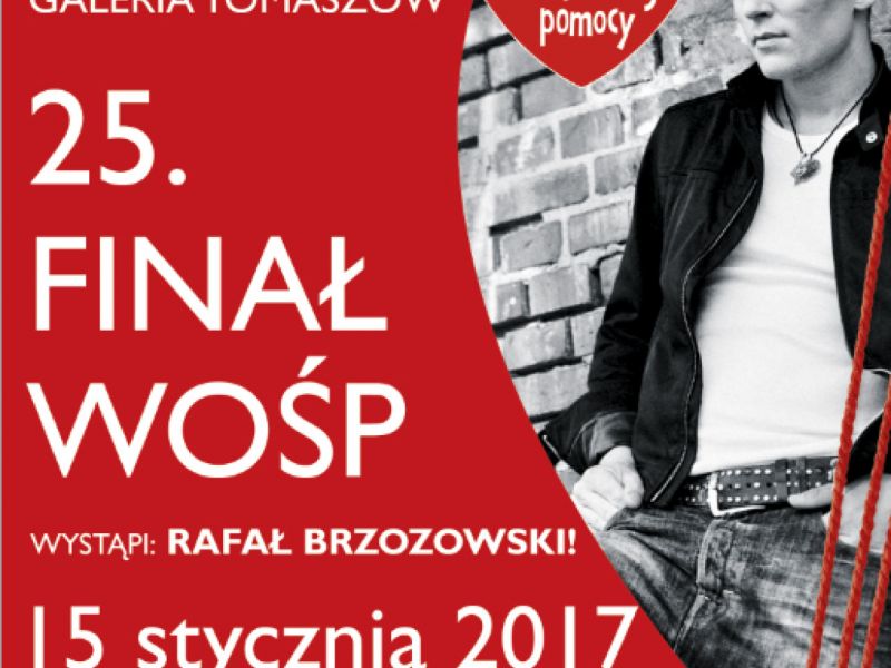 Finał WOŚP 2017. W Galerii Tomaszów wystąpi Rafał Brzozowski
