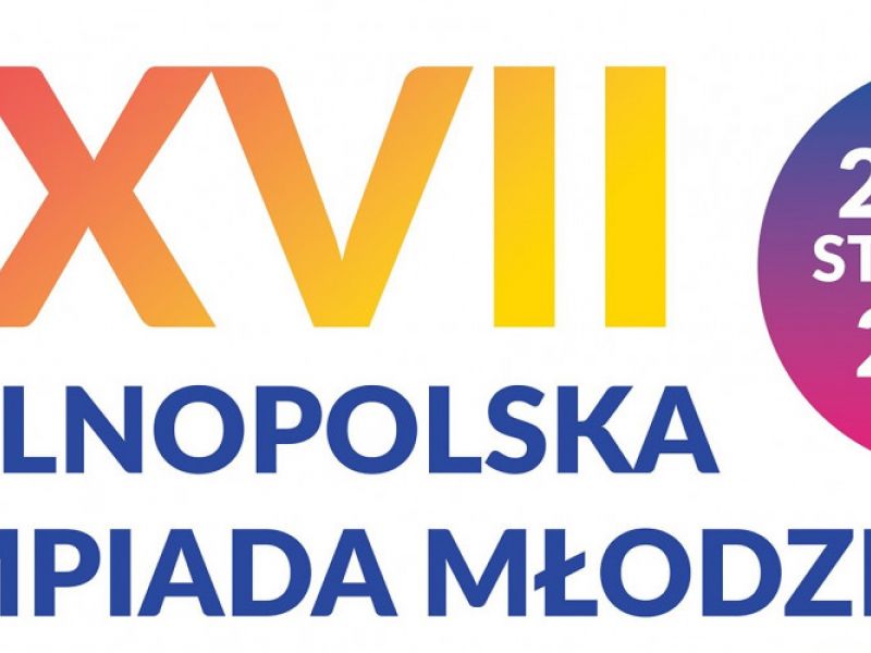 Na zdjęciu baner XXVII Ogólnopolskiej Olimpiady Młodzieży na Arenie Lodowej. Na banerze pisemna informacja o dacie zawodów