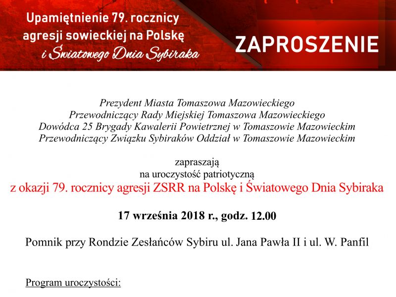 79. rocznica agresji ZSRR na Polskę i Światowy Dzień Sybiraka