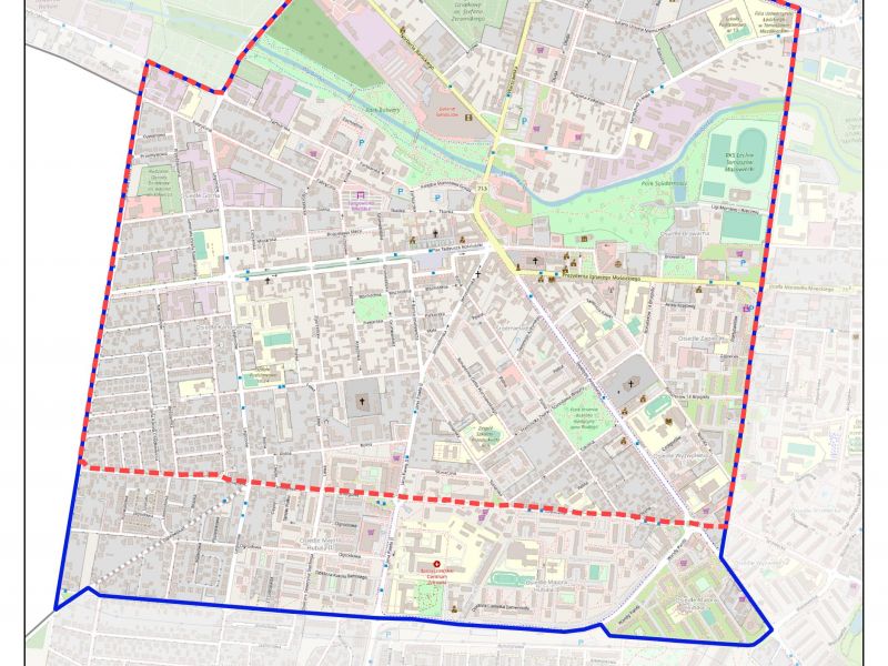 Na zdjęciu mapka granic obszaru rewitalizacji - Rejon 4 w Tomaszowie Mazowieckim