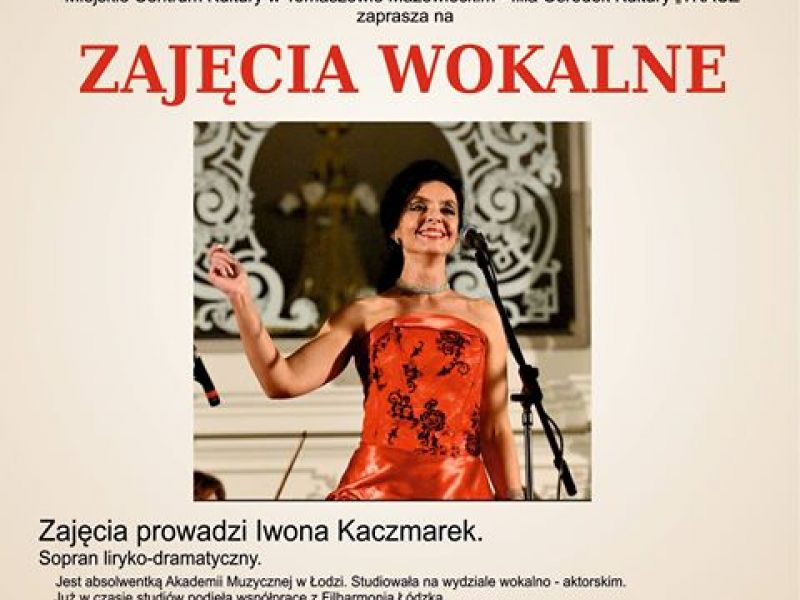 Zapraszamy na zajęcia wokalne z Iwoną Kaczmarek