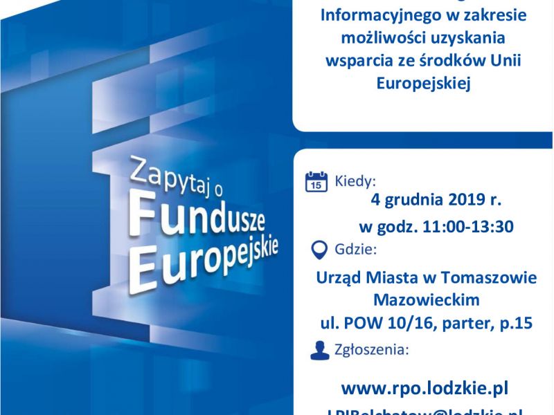 Punkt Informacyjny Funduszy Europejskich grudzień 2019