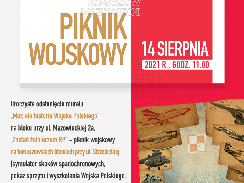 Na zdjęciu baner pikniku z okazji Święta Wojska Polskiego 