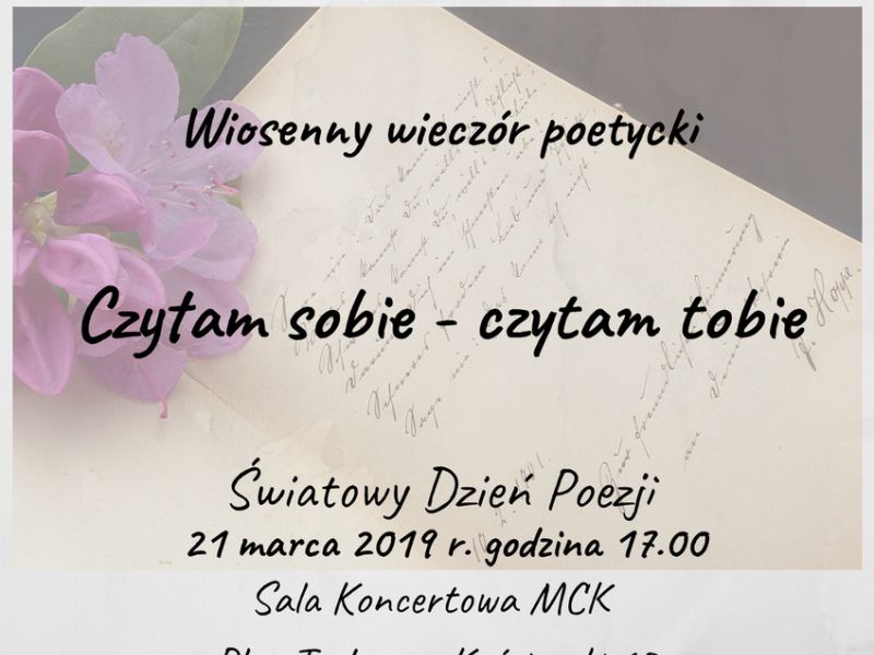 „Czytam sobie - czytam tobie” czyli Światowy Dzień Poezji w Tomaszowie Mazowieckim