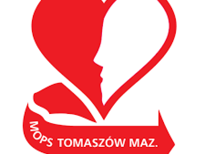 Na zdjęciu logo Miejskiego Ośrodka Pomocy Społecznej> logo w kształcie serca połączonego z profilem człowieka
